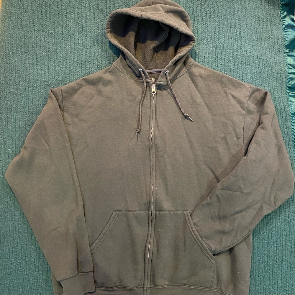 Forest Green Fruit of The Loom Zip-Up Hoodie